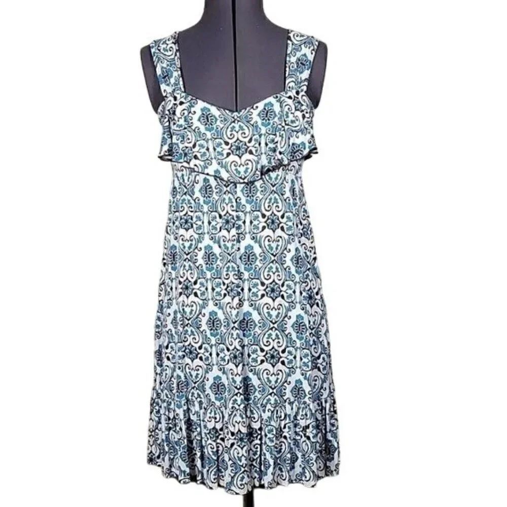 Kokoon Wide Strap Ruffle Midi Dress Sz XS